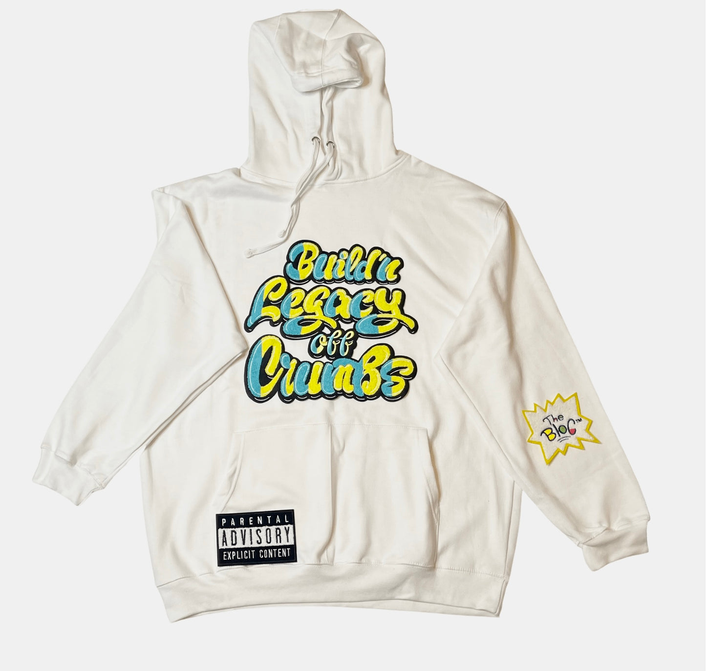 The Bloc Hoodie White- Turquoise/ Yellow Powder Collection