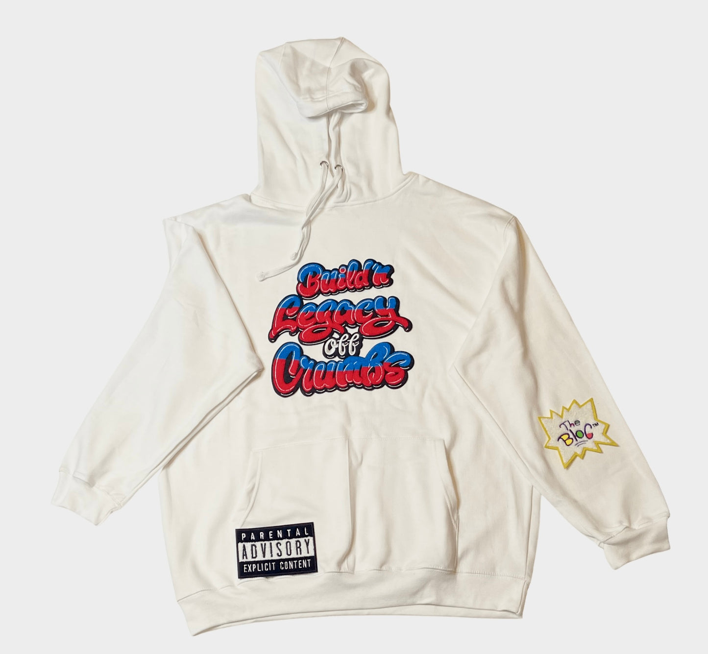 The Bloc Hoodie White- Red/Blue Powder Collection